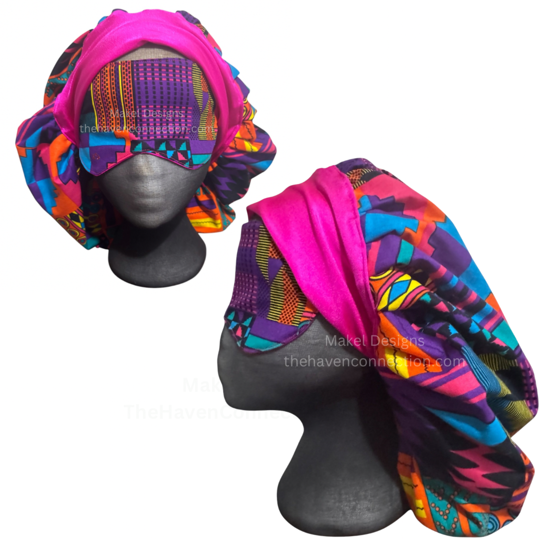 Me Time: Ankara Robe & Bonnet Set (Made to order)