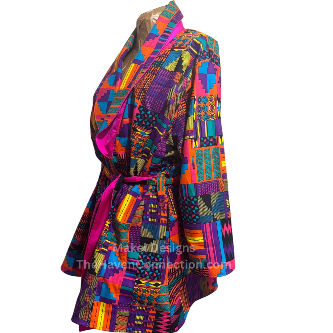 Me Time: Ankara Robe & Bonnet Set (Made to order)